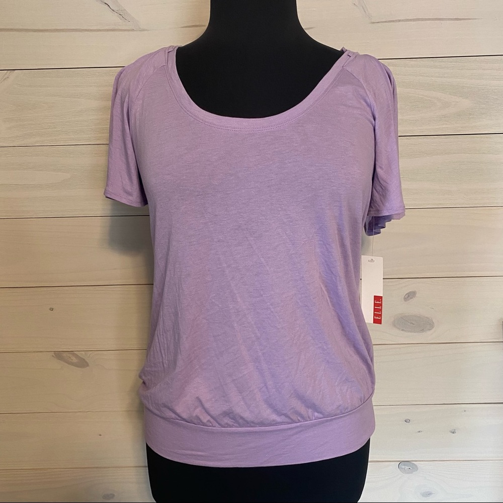 Elle light purple short sleeve shirt